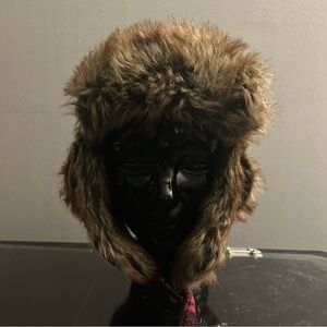 Black Canyon Outfitters Hat Womens OSFA Pink Plaid Mall Cyber Goth Emo Faux Fur